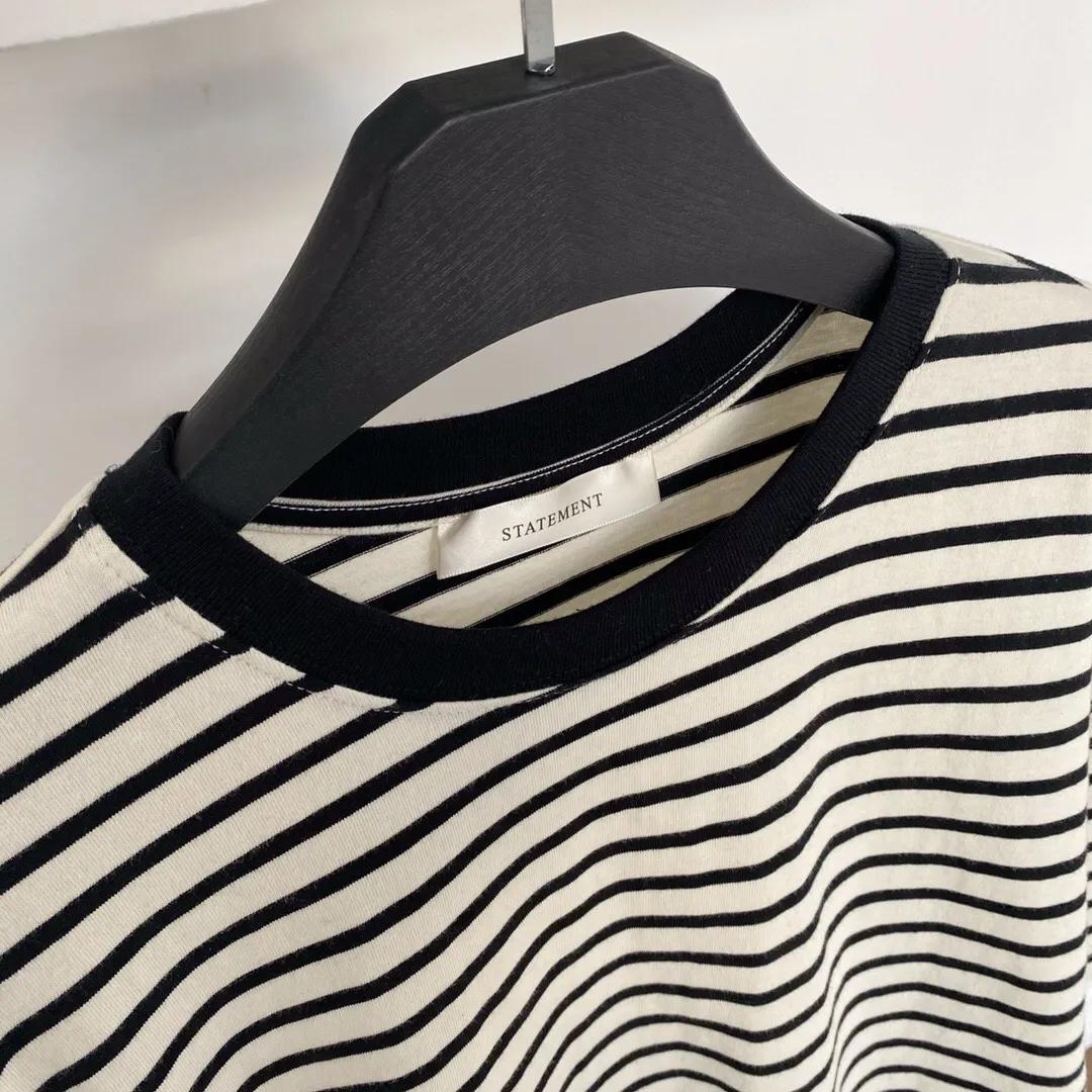 韩系短袖女显瘦,韩国经典百搭方领条纹针织短袖