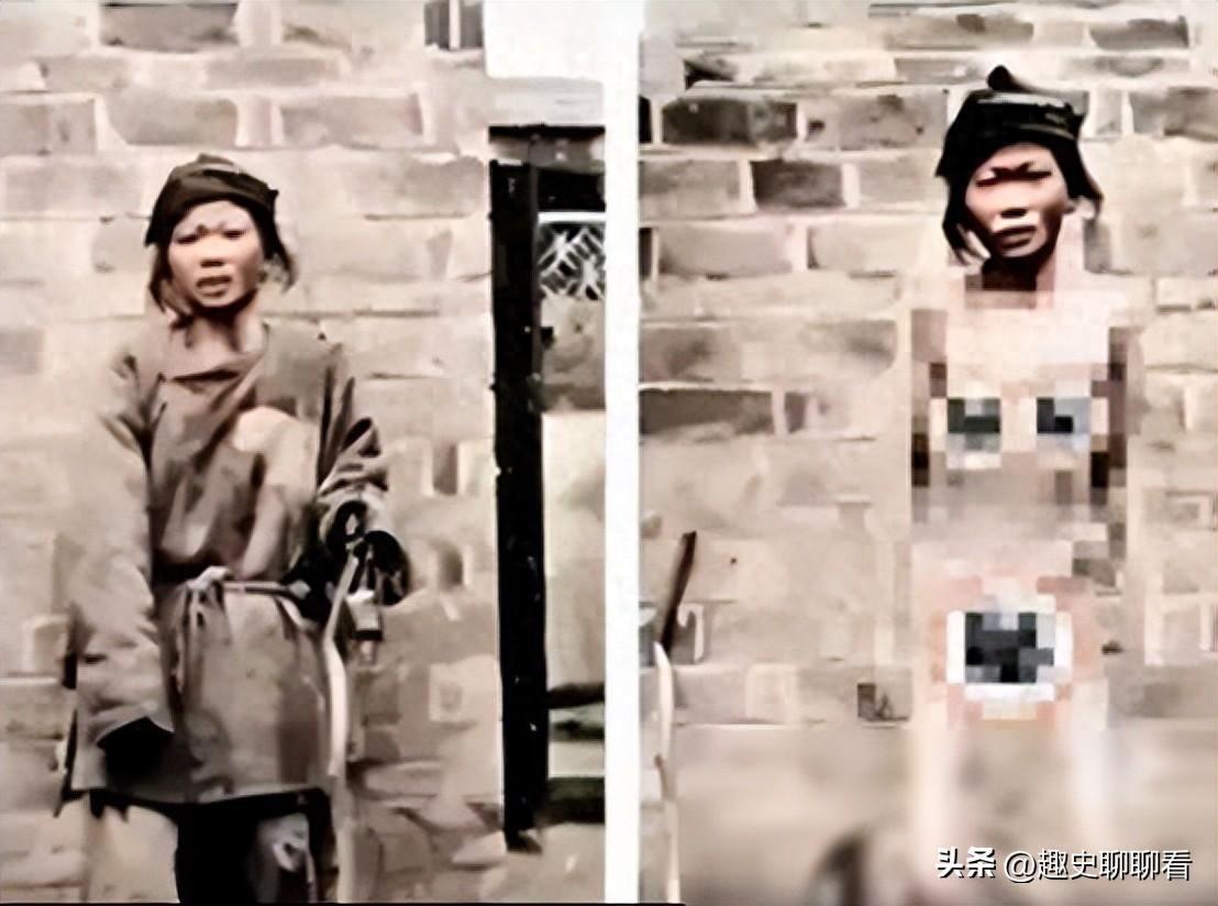 女子身着日本侵华军装露脸,日军女子拍照