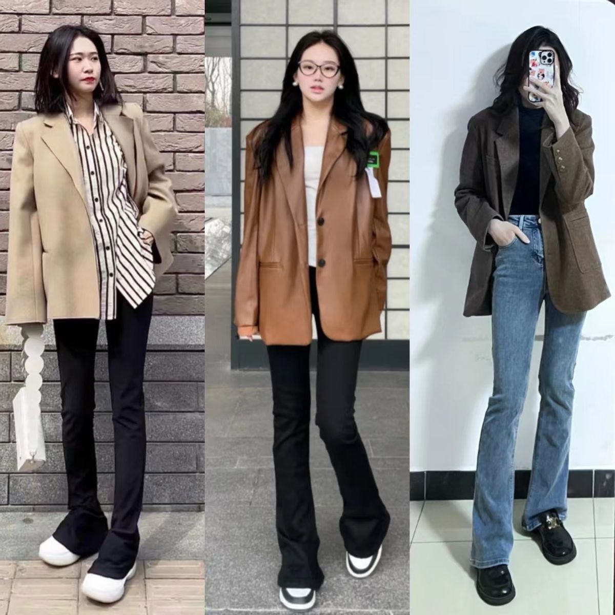 今年最火马蹄裤高个子,马蹄裤和开叉裤哪个更显瘦