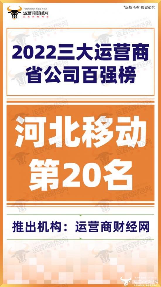 三大运营商2022年营业收入排名,河北三大运营商排名
