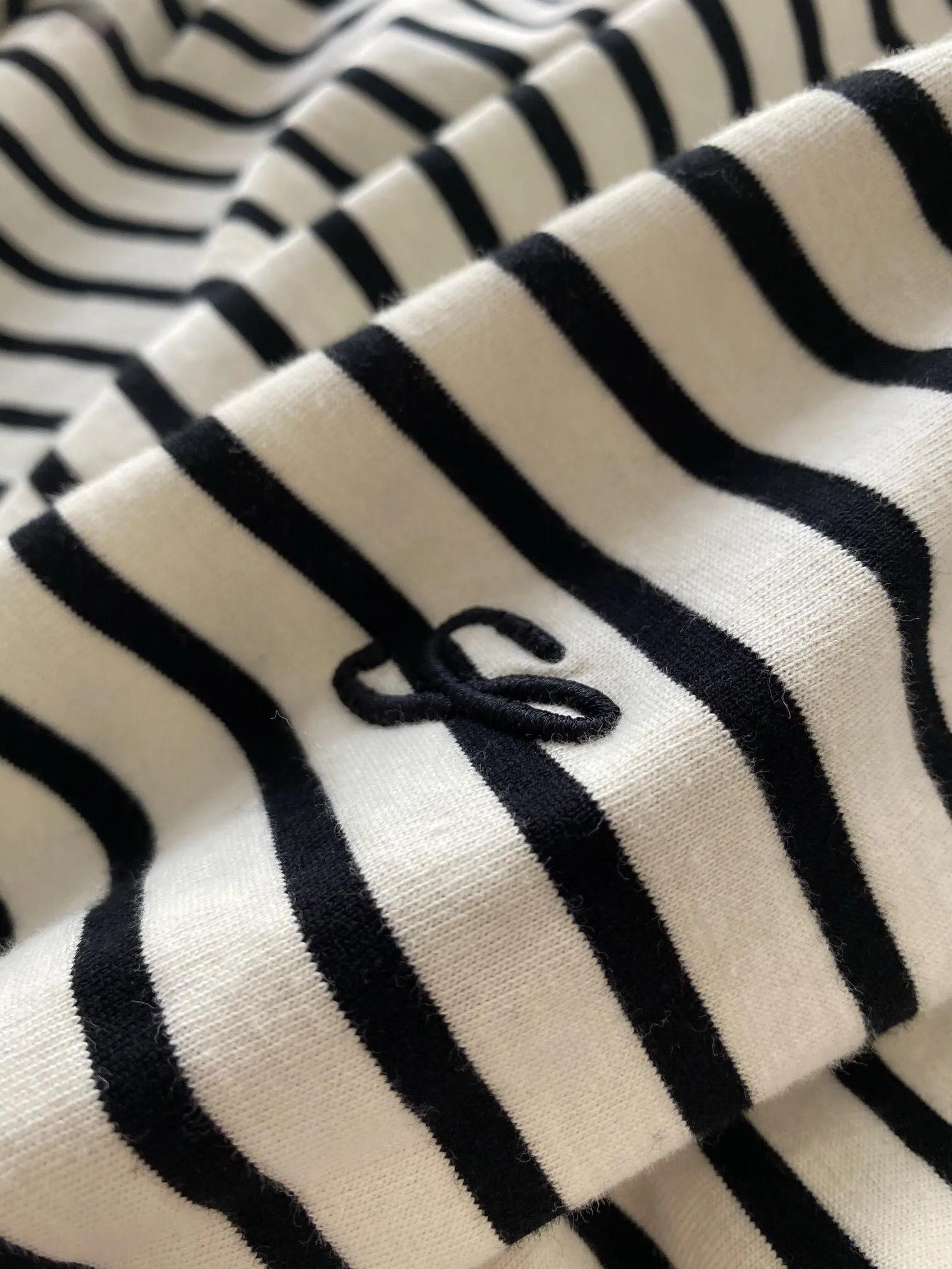 韩系短袖女显瘦,宋慧乔条纹衫短袖