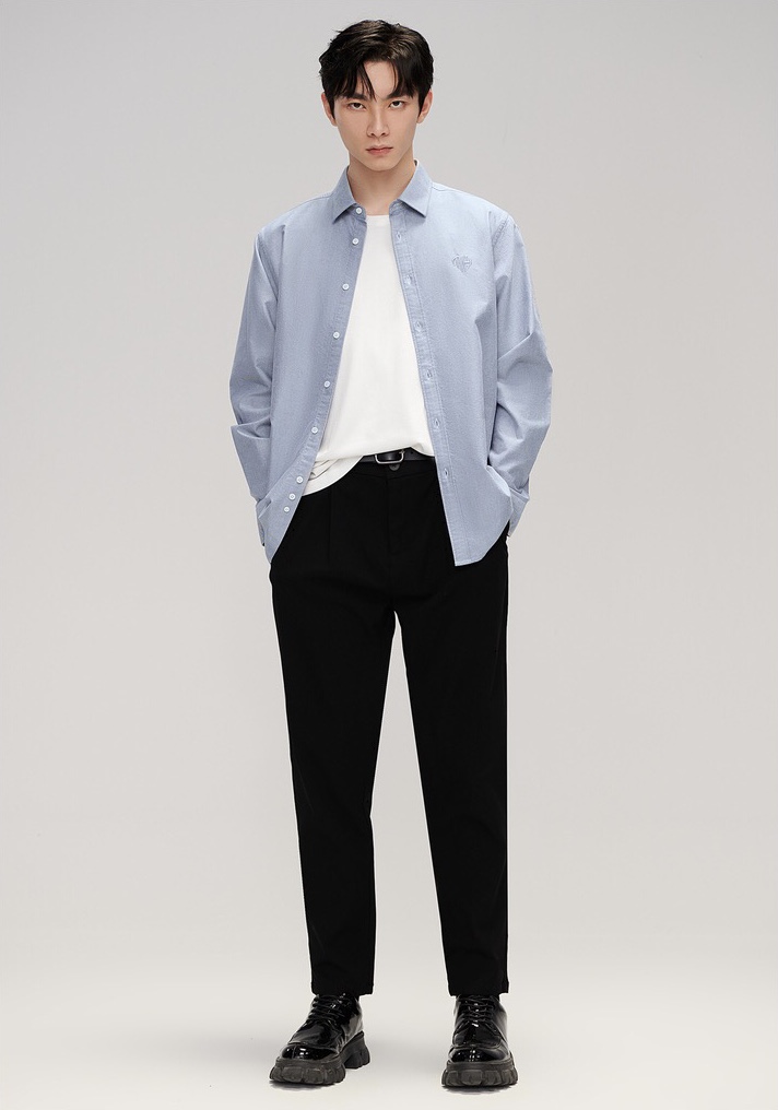 海澜之家男士衬衫穿搭,海澜之家黑衬衫男生高级感禁欲系