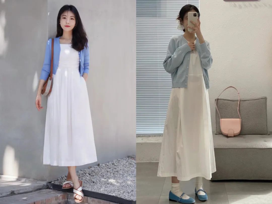 蓝白搭配氛围感穿搭,蓝白搭配清爽又迷人