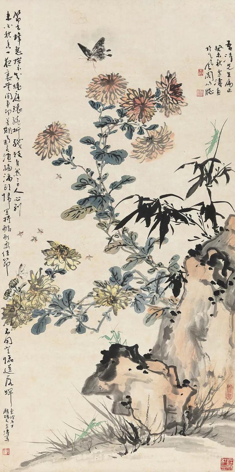 团扇写意菊花王雪涛,王雪涛菊花图片大全