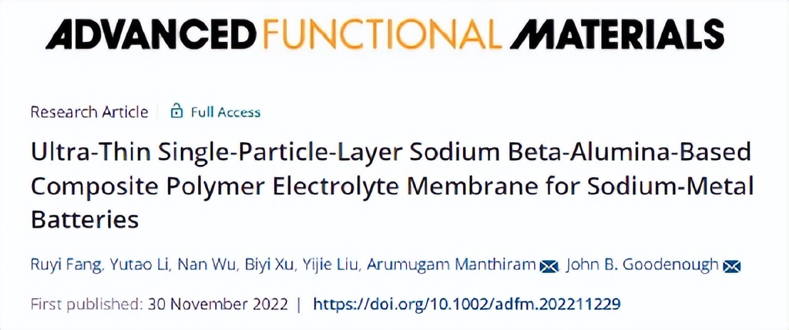 100岁还在奋战,Goodenough最新成果:聚焦超薄固态电解质钠电