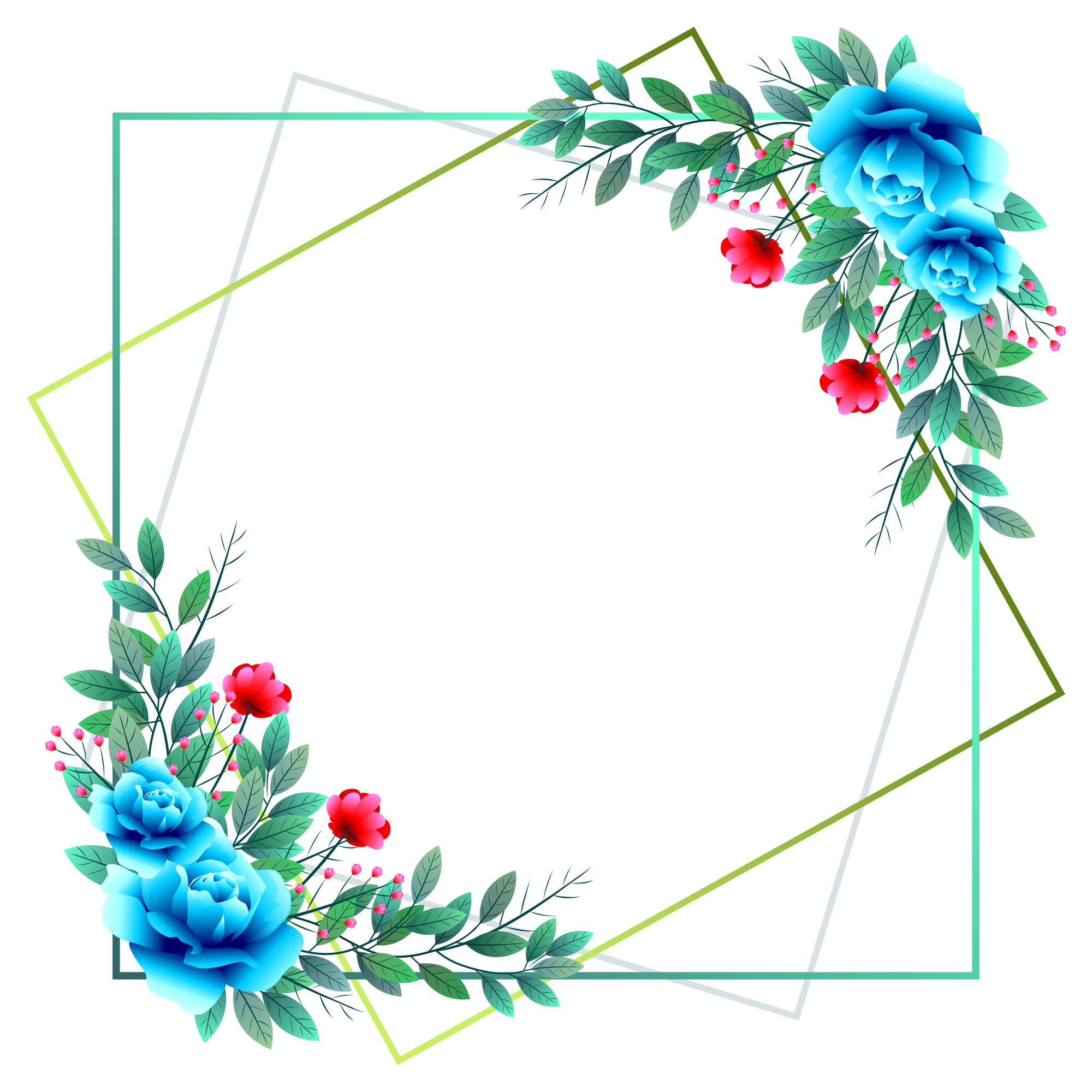 漂亮的彩色边框图片大全,好看的绿叶边框