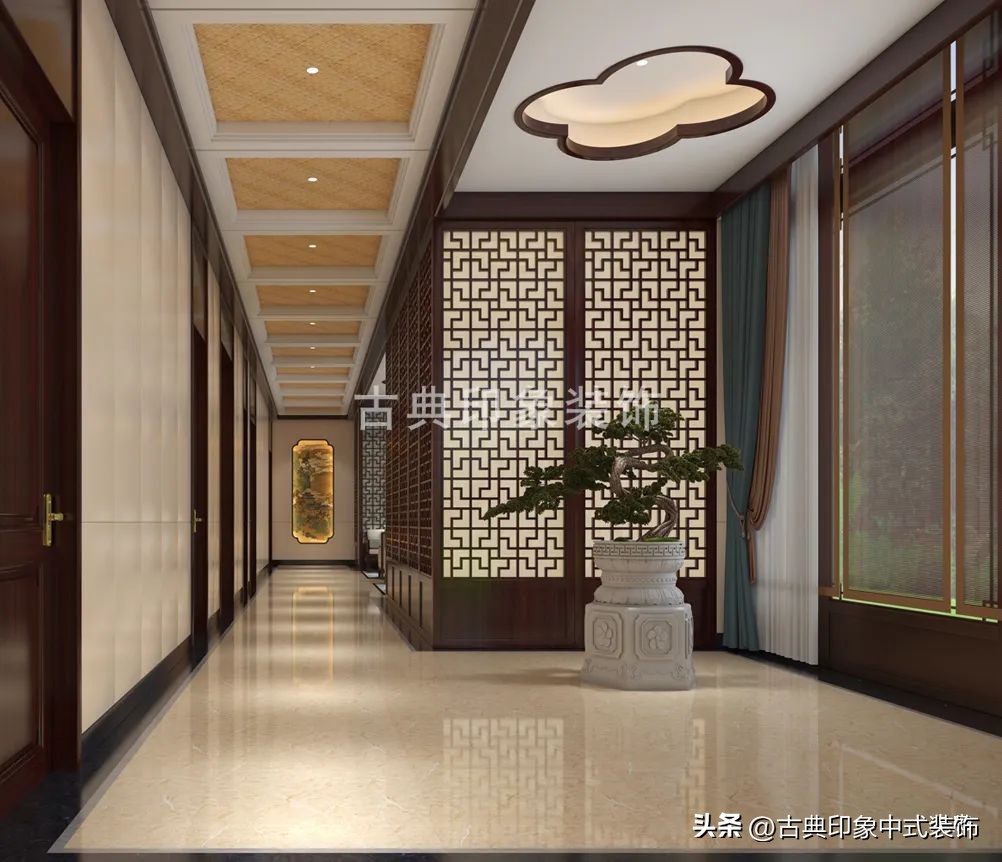 江南风格室内装修设计会所,中式园林会所效果图