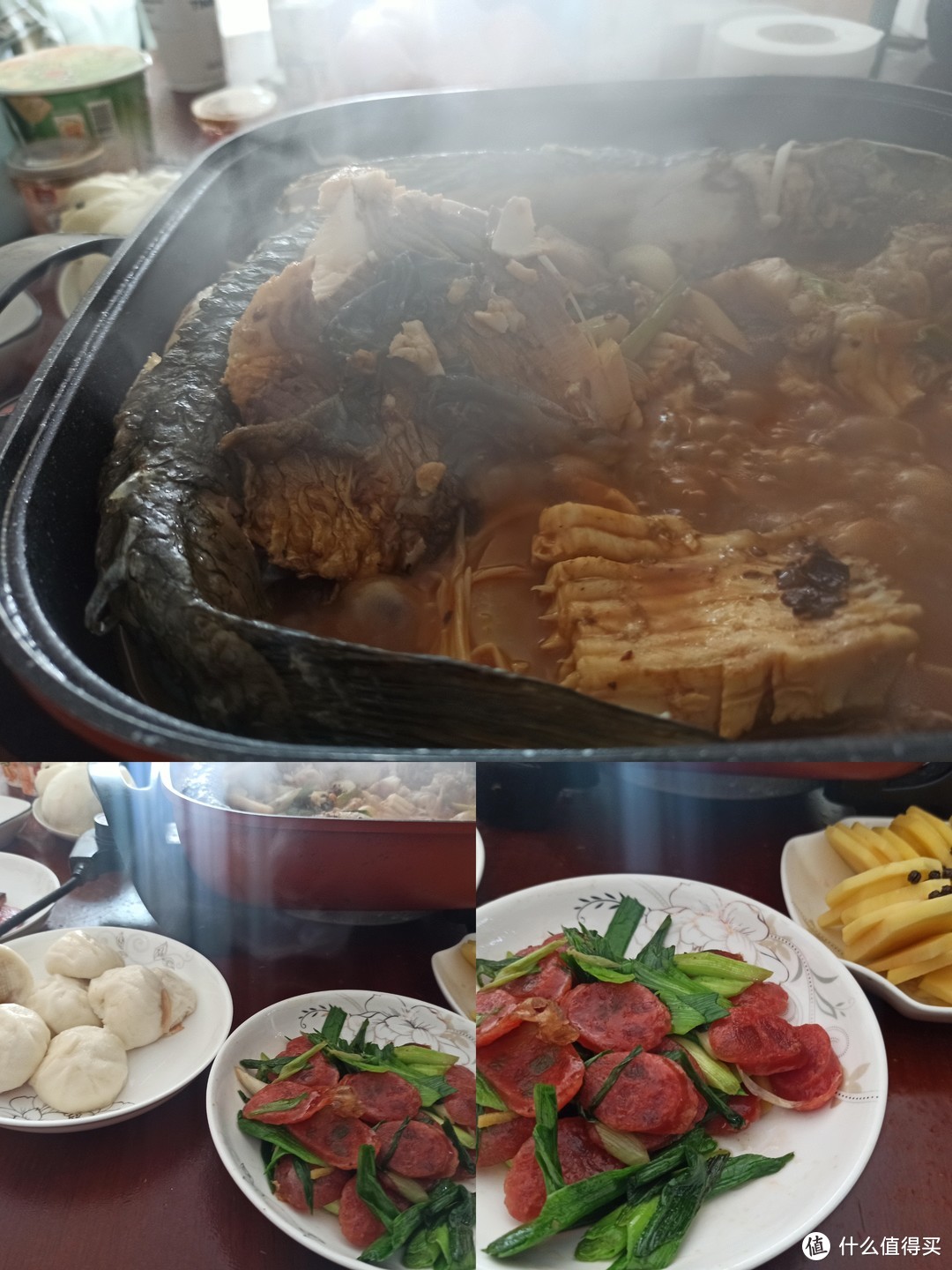 煎鱼的家常做法香煎草鱼,一条大草鱼做成一桌火锅