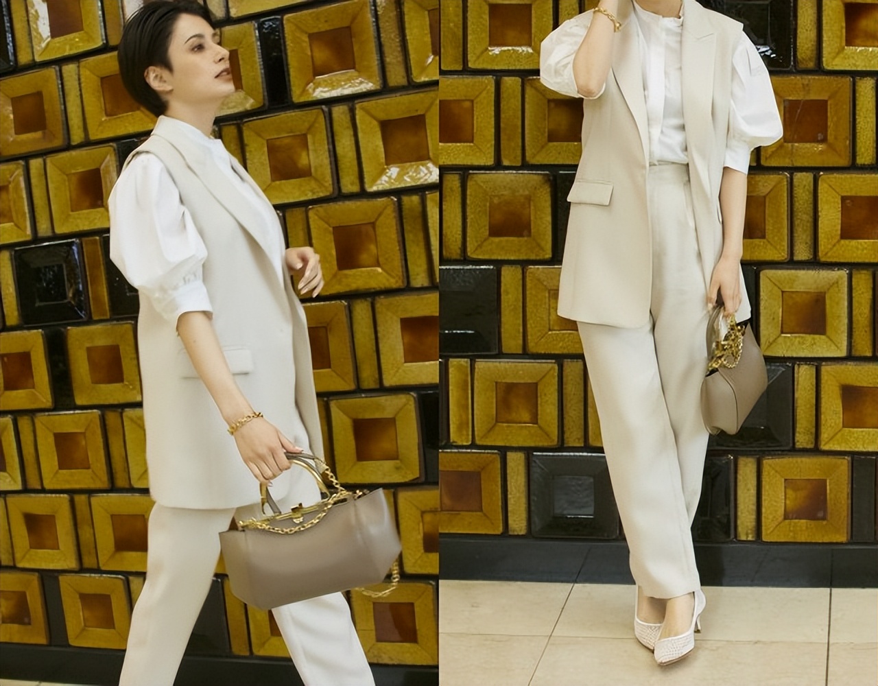 好穿又百搭的夏天套装,同色系套装高级洋气搭配