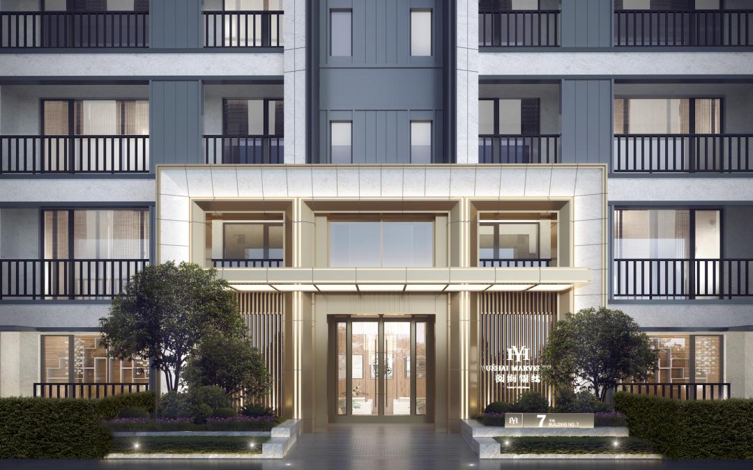 斜切转角楼梯立面施工图,建筑立面效果设计处理手法