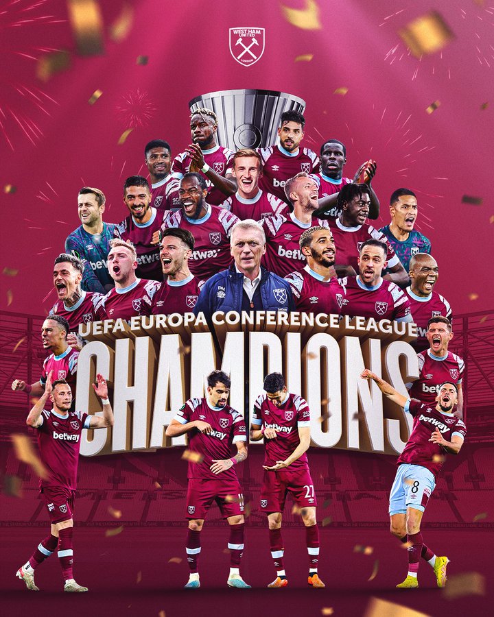 欧协联冠军西汉姆夺冠庆祝,欧协联决赛佛罗伦萨西汉姆