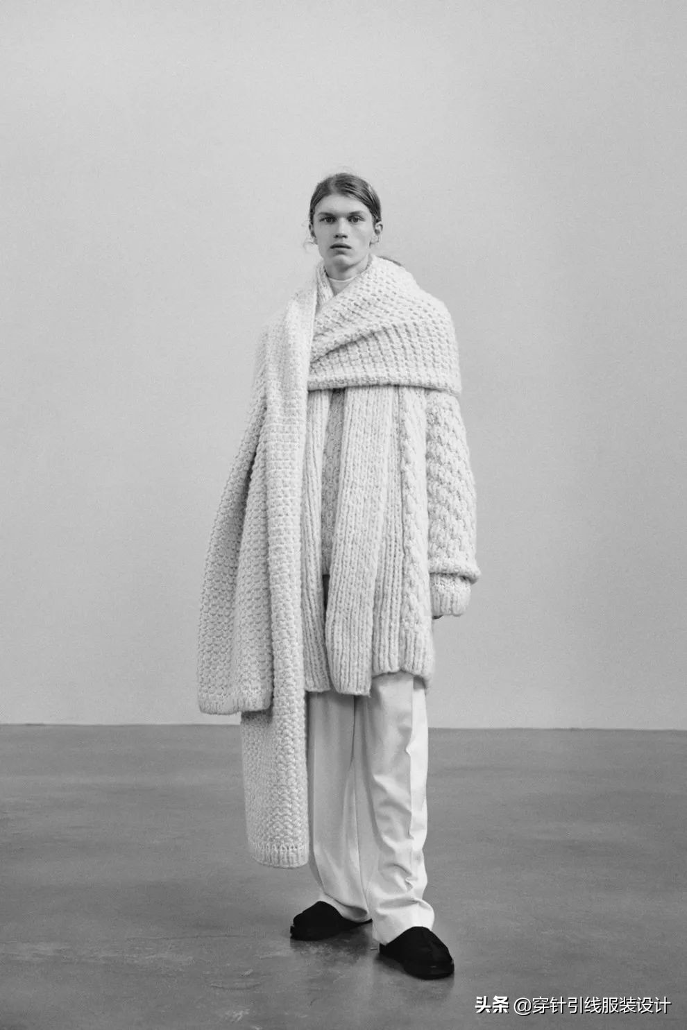 平针织最近很火的粗线毛衣,毛衣趋势