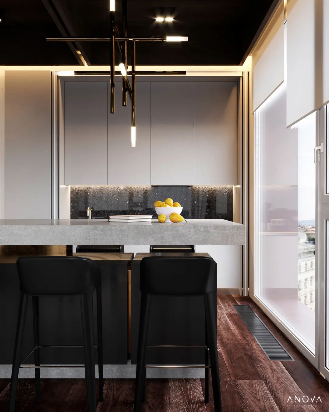 极简黑白灰搭配原木色,原木高级灰简约风