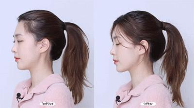 如何扎出女明星显脸小的高马尾,直刘海如何梳高马尾显脸小