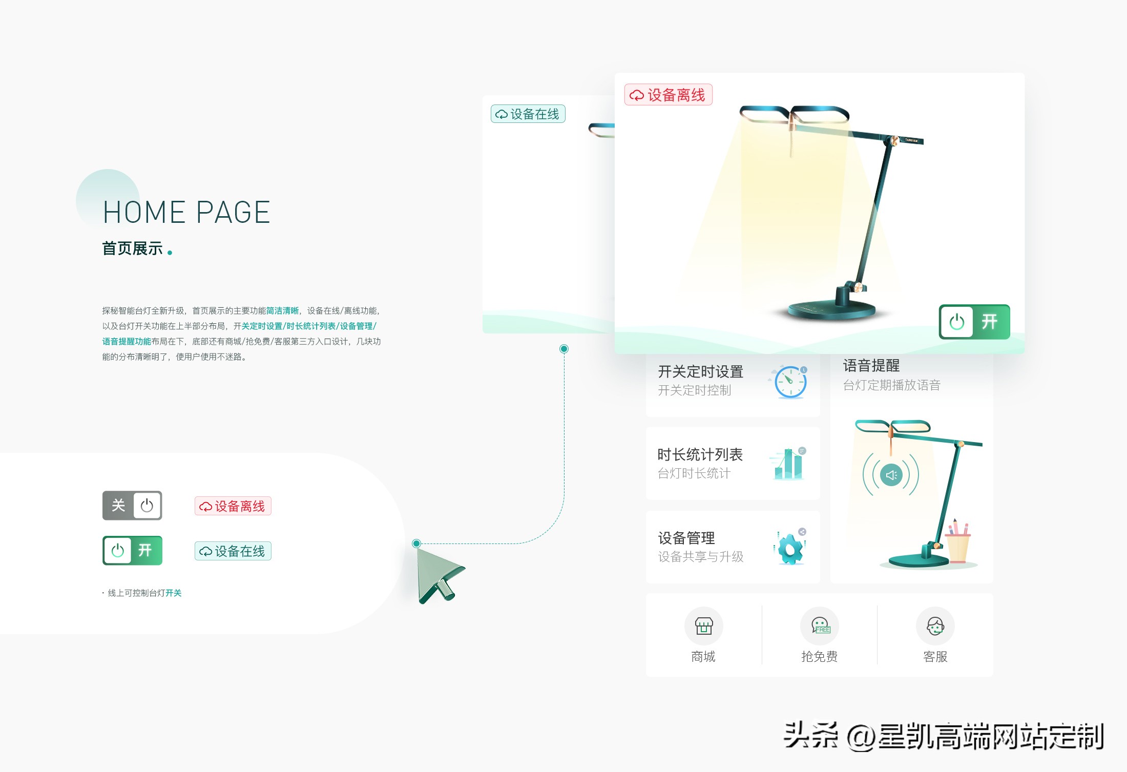 物联网系统智能台灯,物联网控制台灯