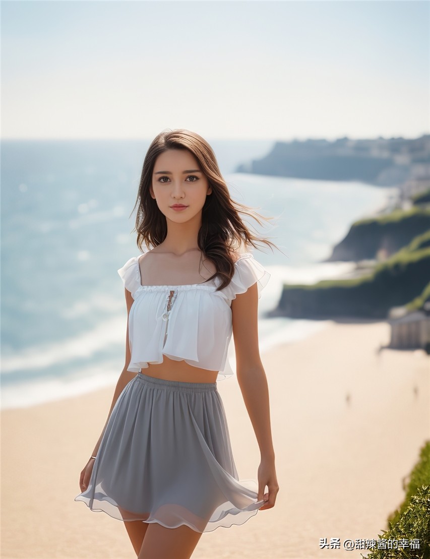 雪纺纱中长款,小清新甜美雪纺纱