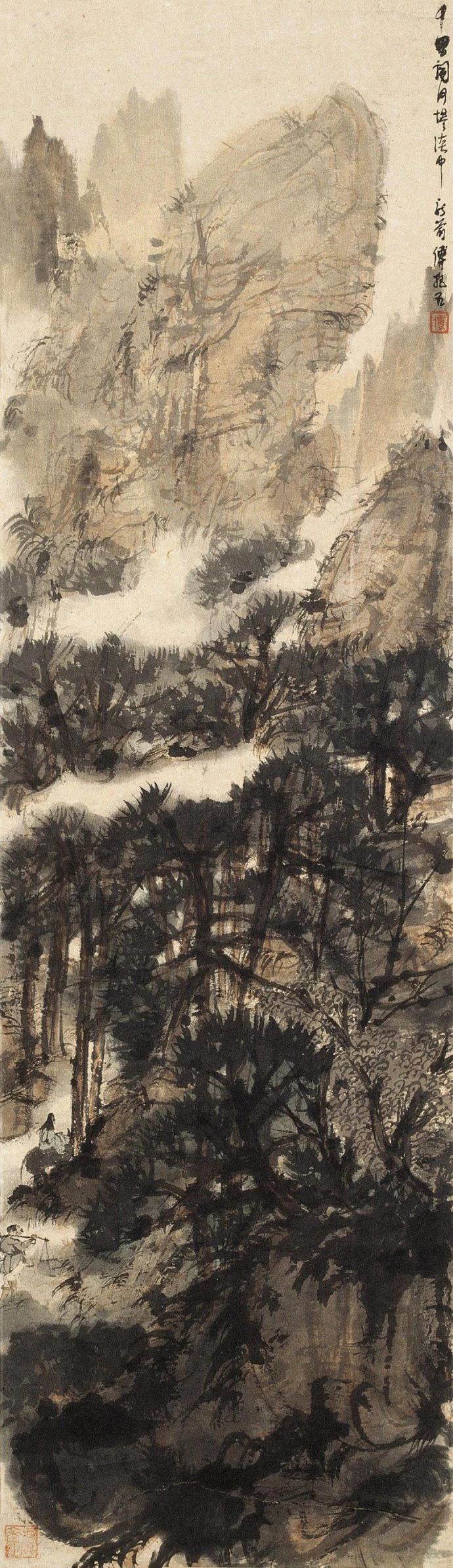 傅抱石山水画100幅欣赏,傅抱石山水画100幅高清图欣赏