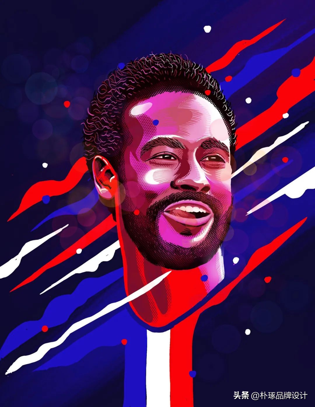 足球插画人物图片,足球运动员海报手绘简单一点