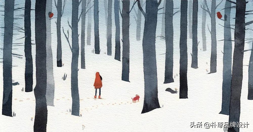 有深度意境的插画,如此清新淡雅的插画太有美感了