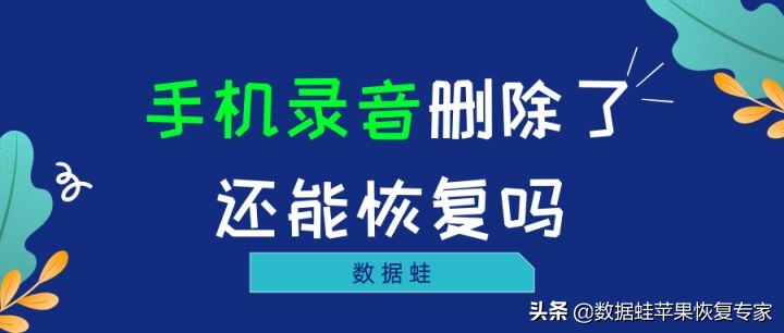 手机录音删除了怎样才能恢复,手机录音删除了还有办法恢复吗