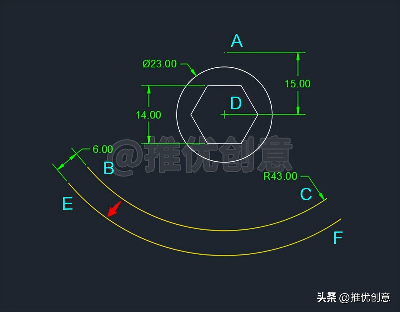 cad圆弧起点端点圆心画法,cad2007画指定圆心端点的圆弧