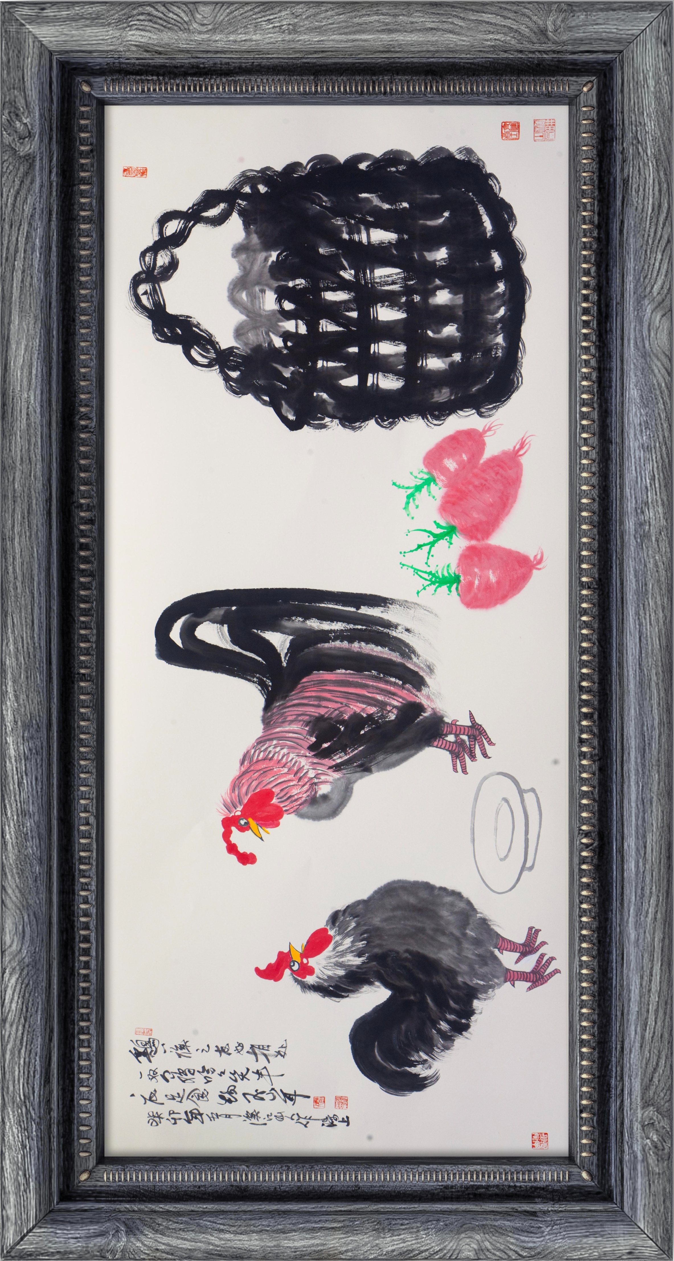 《鸡家族的故事》—朱祖国写意画的中国亮度