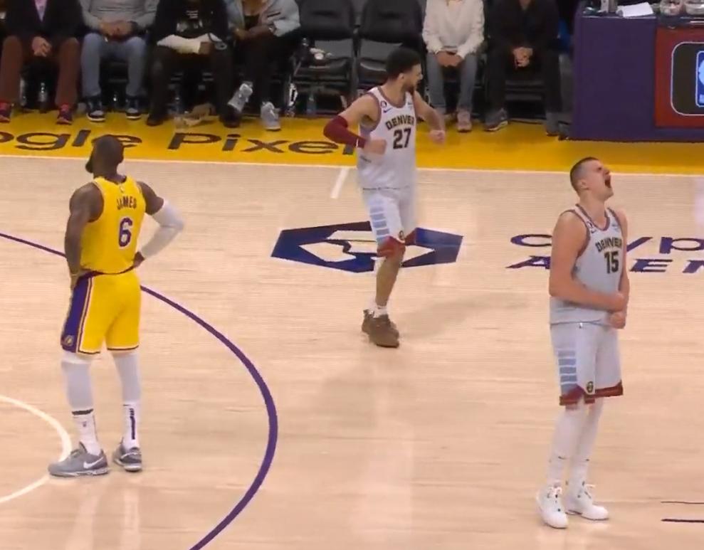 詹姆斯下半场底角投篮真的吗,约基奇只让詹姆斯得8分