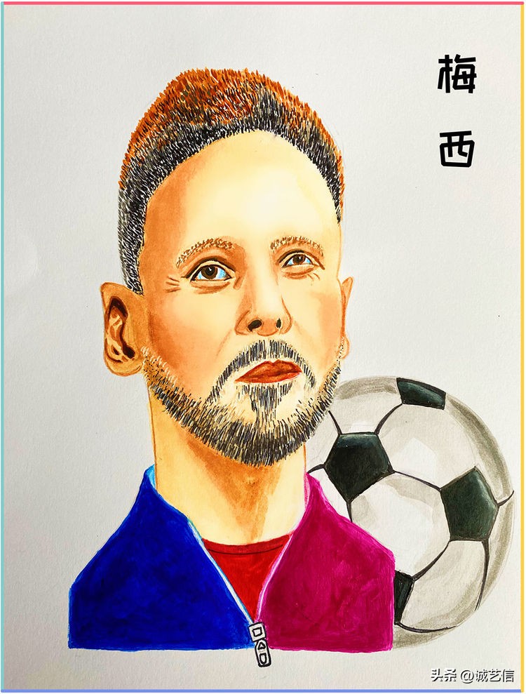 卡塔尔梅西漫画海报,梅西拿着美洲杯来卡塔尔的漫画