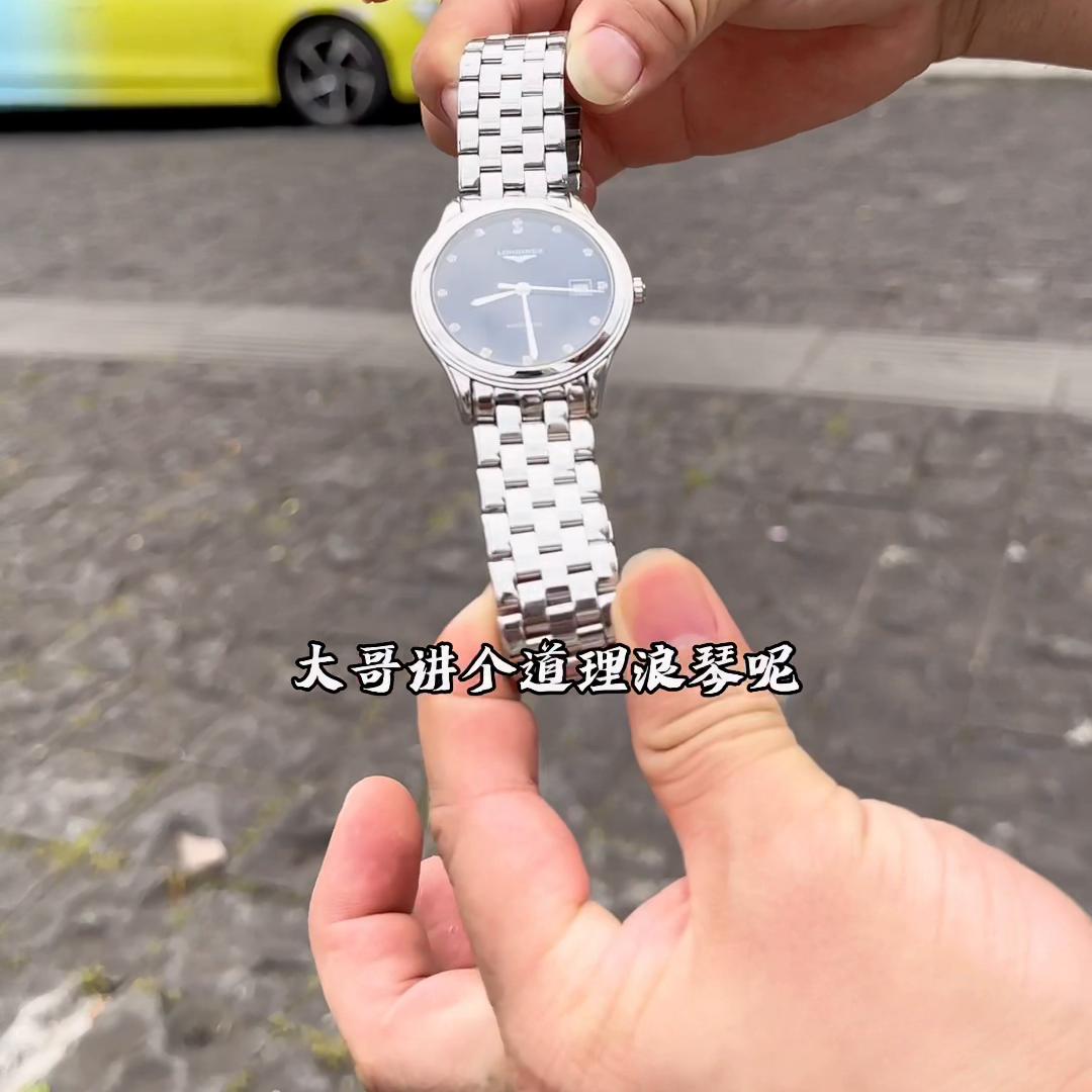 浪琴镶钻石英表真假鉴别图解,浪琴钻刻四针月相真假