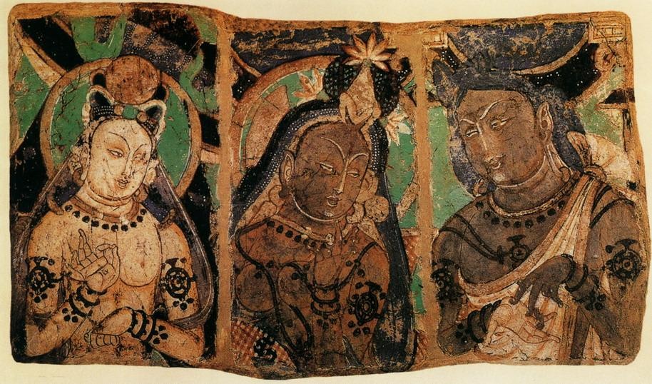 道教佛教题材绘画欣赏,佛教五佛神像绘画