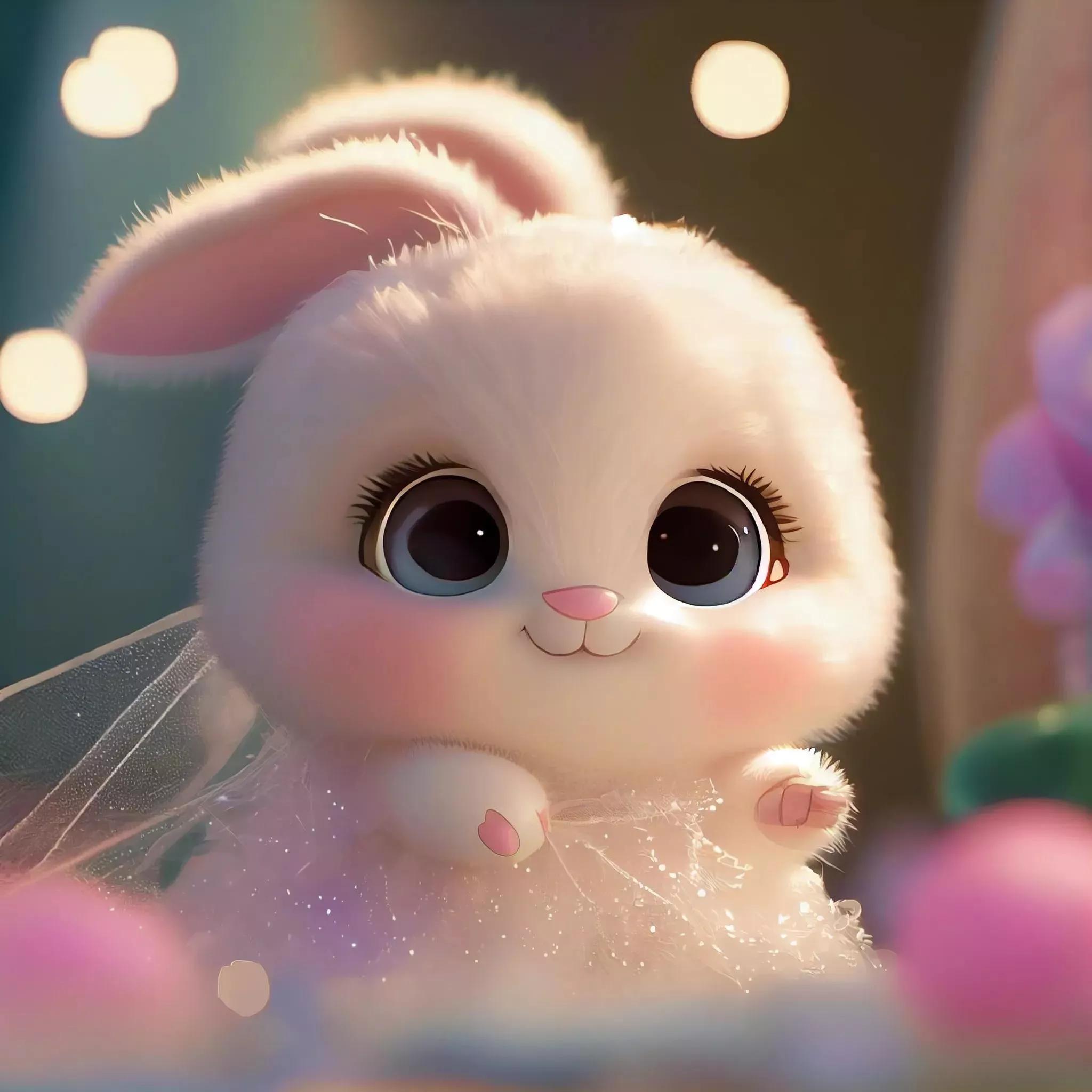 兔兔美美的照片,甜美可爱兔美美