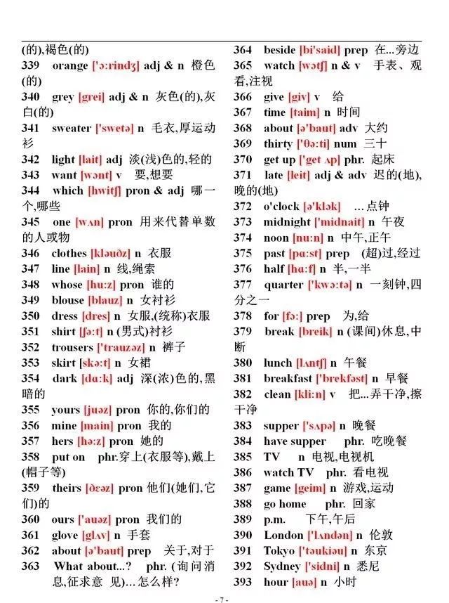 初中英语1744个单词大全（带音标），学霸必备