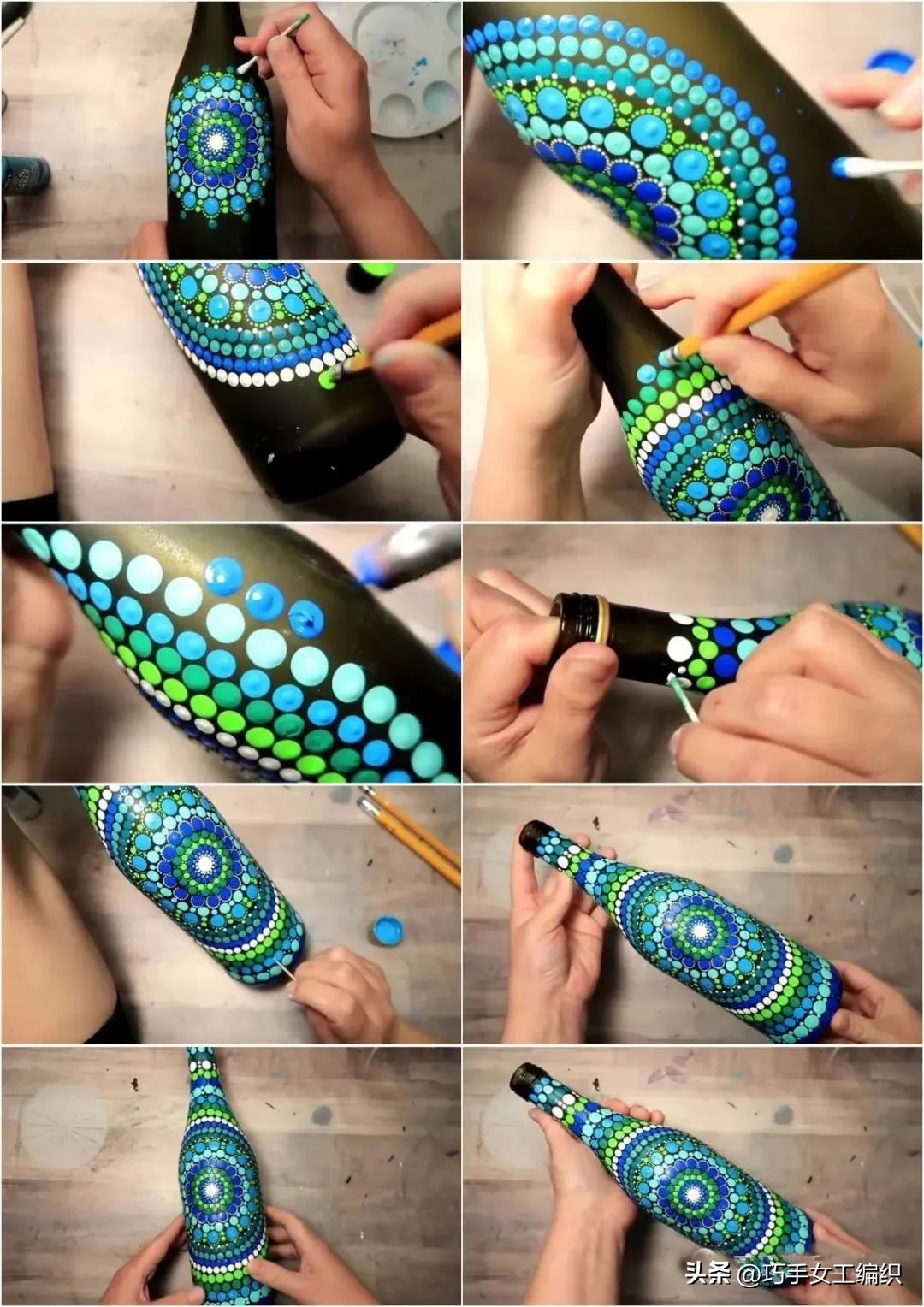 她用粗细不同的铅笔，棉签，牙签，筷子…竟把家里的旧物翻了个新