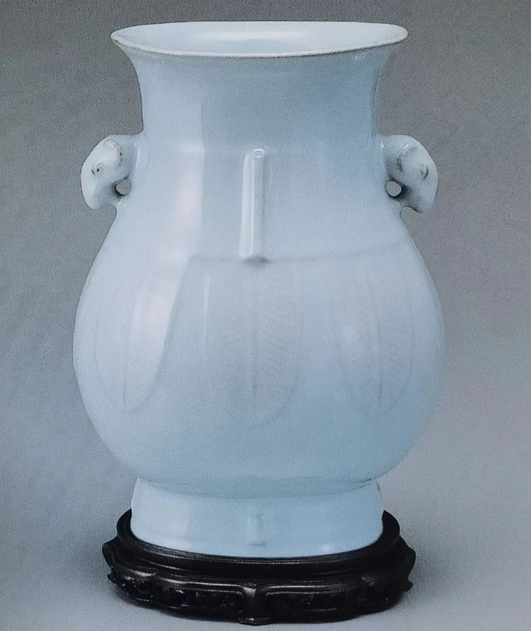 日本回流宋代官窑玄门瓶,老瓷器清霁蓝釉四方瓶