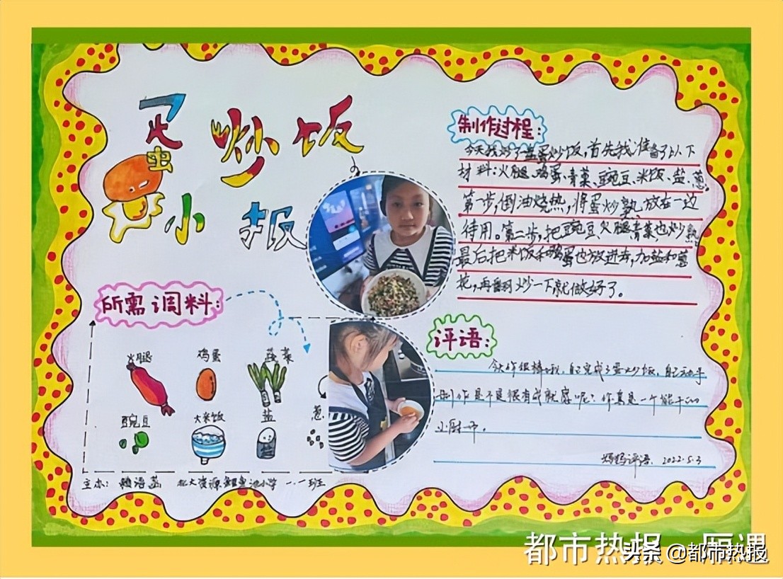 儿童菜谱美食小报,关于烹饪的小报模板