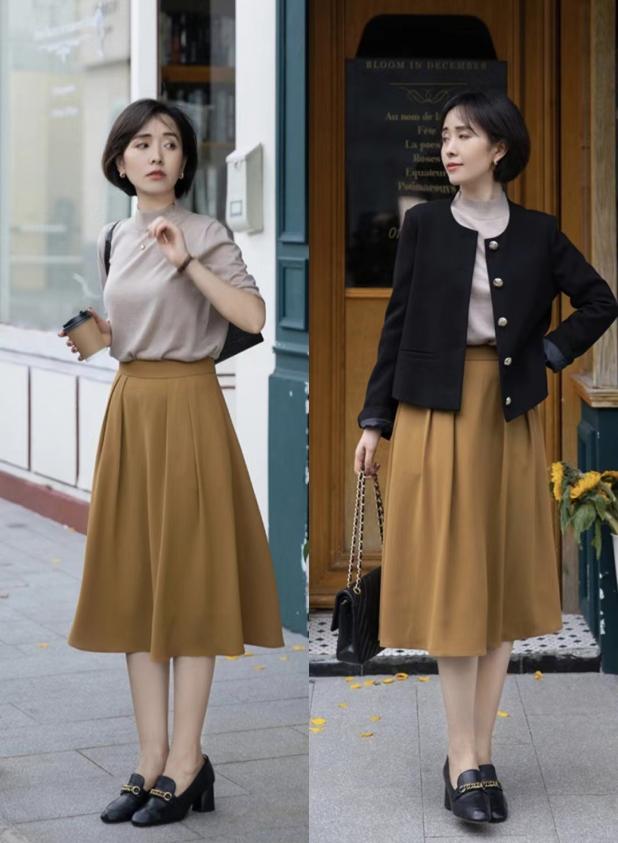 风琴褶半裙适合什么身材,半裙最流行款式