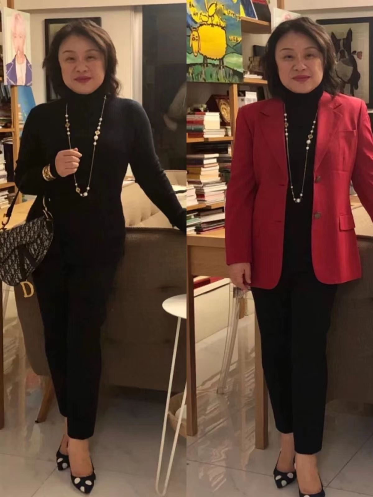 50+微胖妈妈穿裤禁忌：小脚裤配球鞋，学她这样穿身宽体胖也时髦