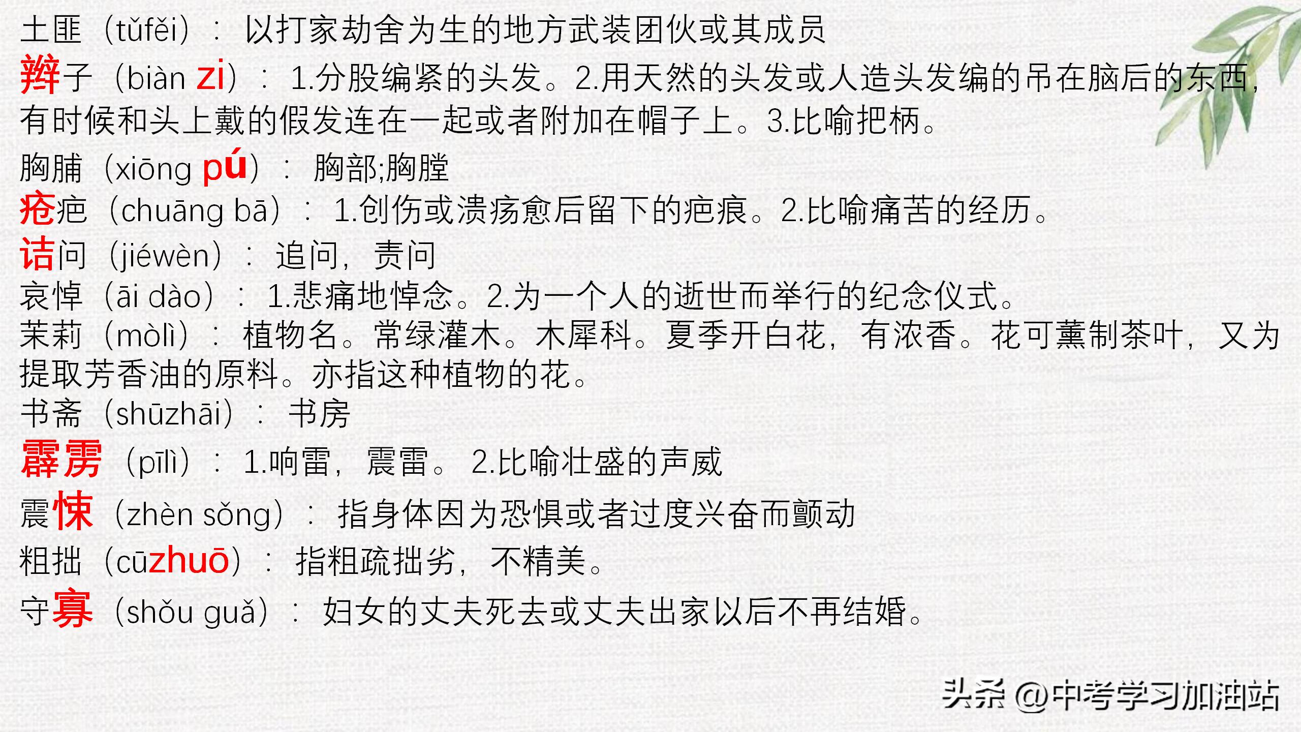 七年级期末语文必考知识点大全,七年级语文上期末考试必考知识点