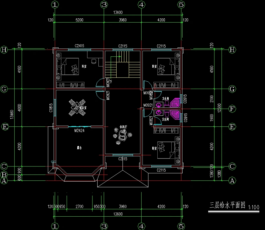 欧式别墅三层半设计及图纸大全,100平米三层别墅欧式全套设计图纸