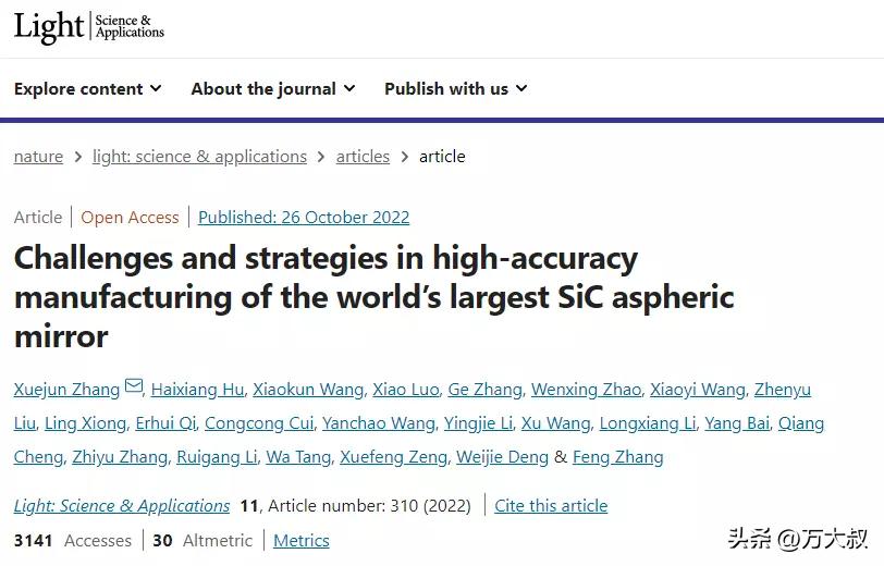 4m量级大口径碳化硅非球面反射镜,高精度碳化硅非球面反射镜