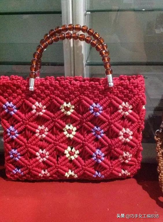 简单绳子编包包不用钩针,棉线绳编包包教程全过程