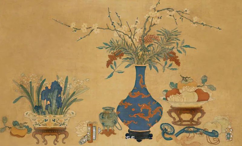 岁朝清供图都画的什么有什么寓意,中国文人画岁朝清供图