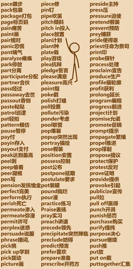 100个常用英语动词大全集,懒人英文动词大全