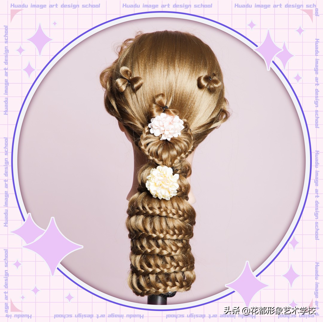 唯美学生编发教程,学化妆学美甲来花都