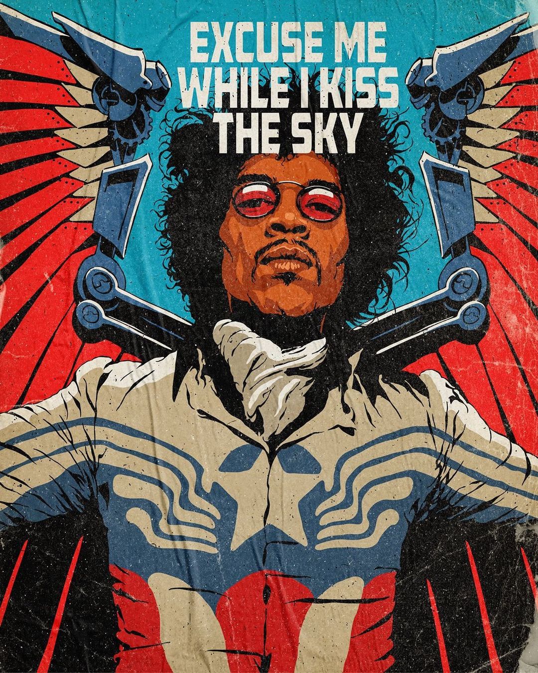 插画氛围感人物构图,复古美式波普插画