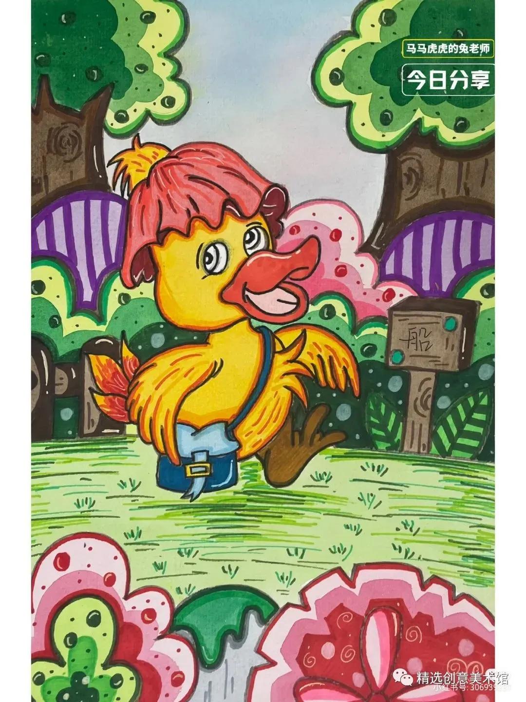 马克笔画儿童故事插画图,儿童简单马克笔绘画创意3-6岁