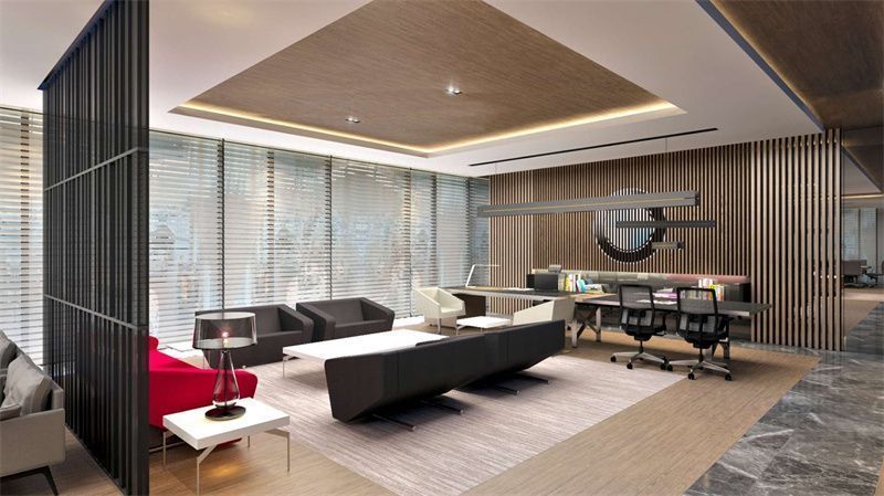 新中式董事长办公室装修效果图,董事长办公室落地窗装修效果图