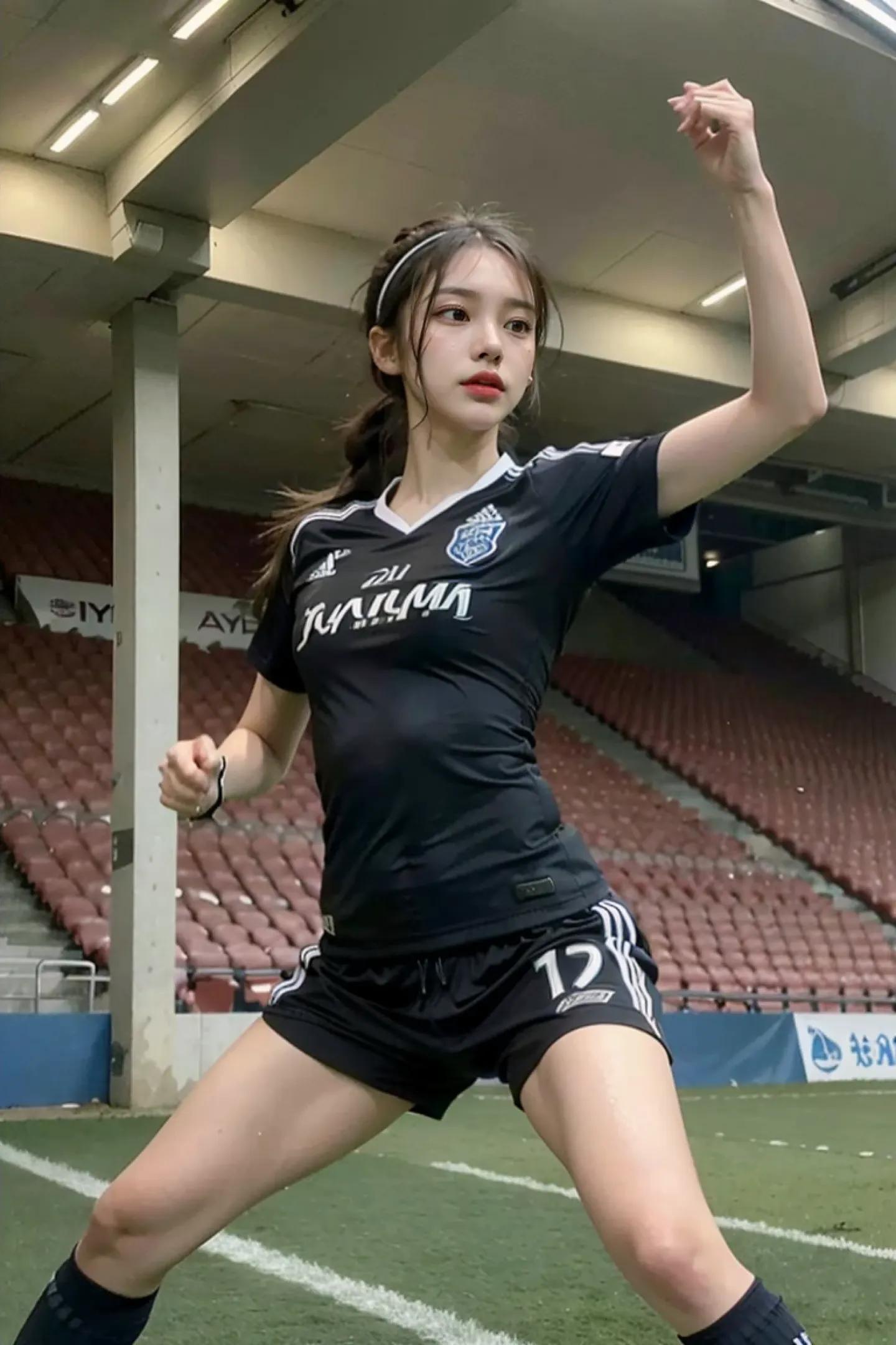 足球场上最美的女孩,足球场上挥洒汗水的少年