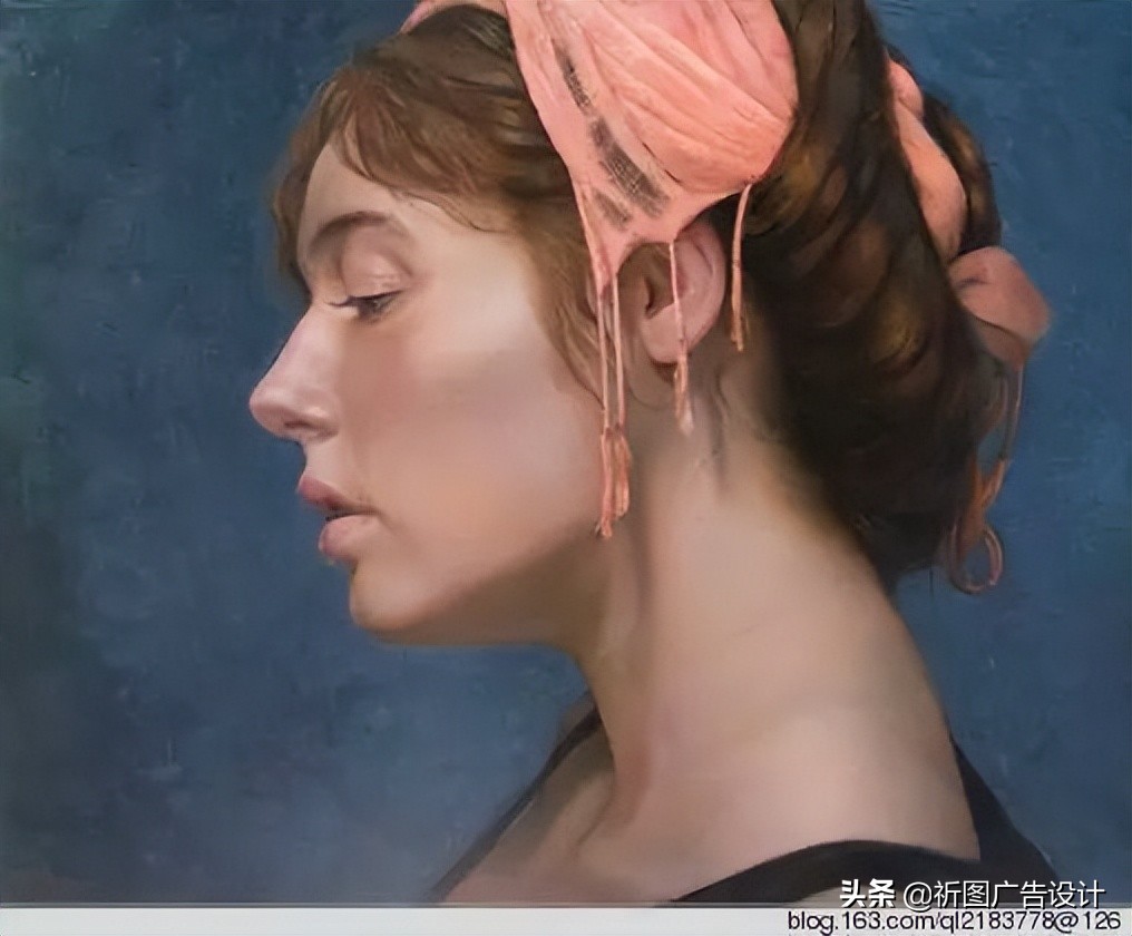 彩色粉笔人像绘画,人像粉笔画