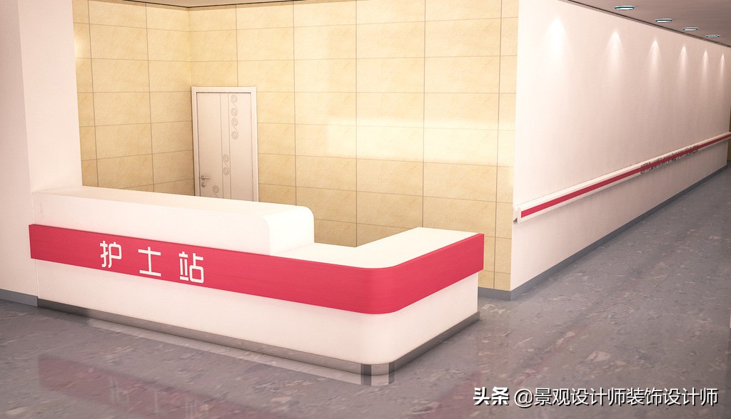 护士站背景墙分隔设计,护士站治疗室设计布局效果图